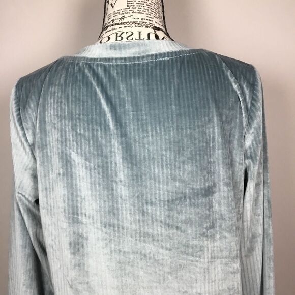 Lucky Brand aqua velvet ribbed long sleeve button down 90s y2k fairy sz Medium - Picture 5 of 7